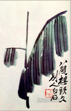 Qi Baishi hoja de plátano chino tradicional Pinturas al óleo